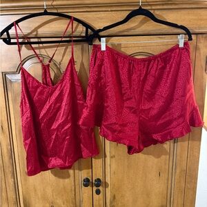 Elegant Red Women's Sleepwear Set- XL